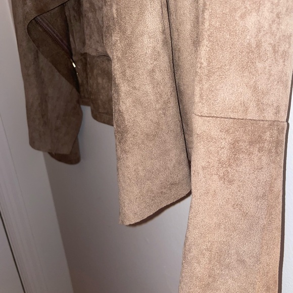 Women's Taupe Suede Jacket - Picture 4 of 13